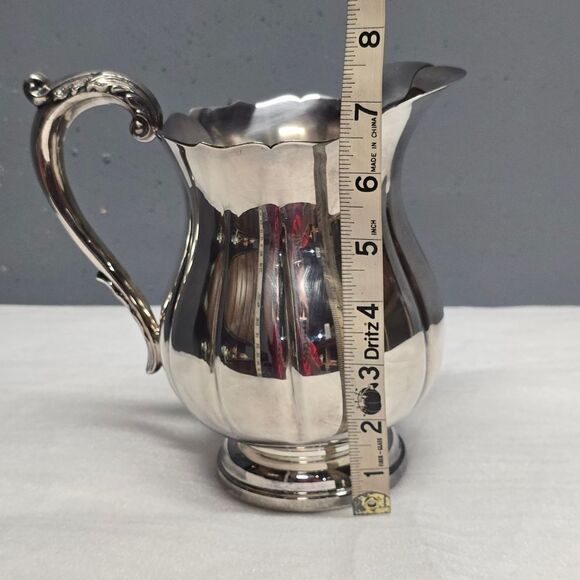 Vintage Jack Shepard Sheffield Silver Co Pitcher 3505 plate USA ice guard 7.25" - Picture 3 of 8